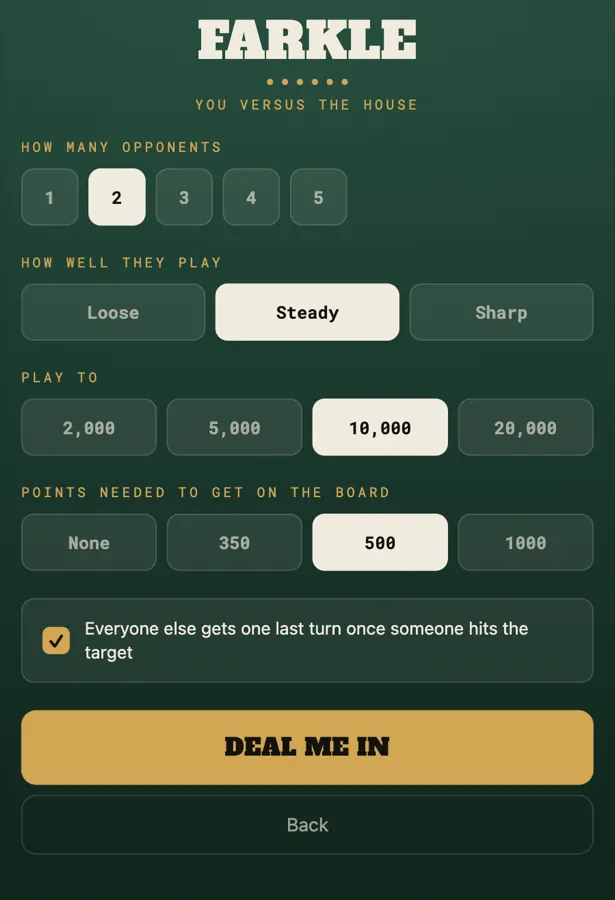 FARKLE screenshot