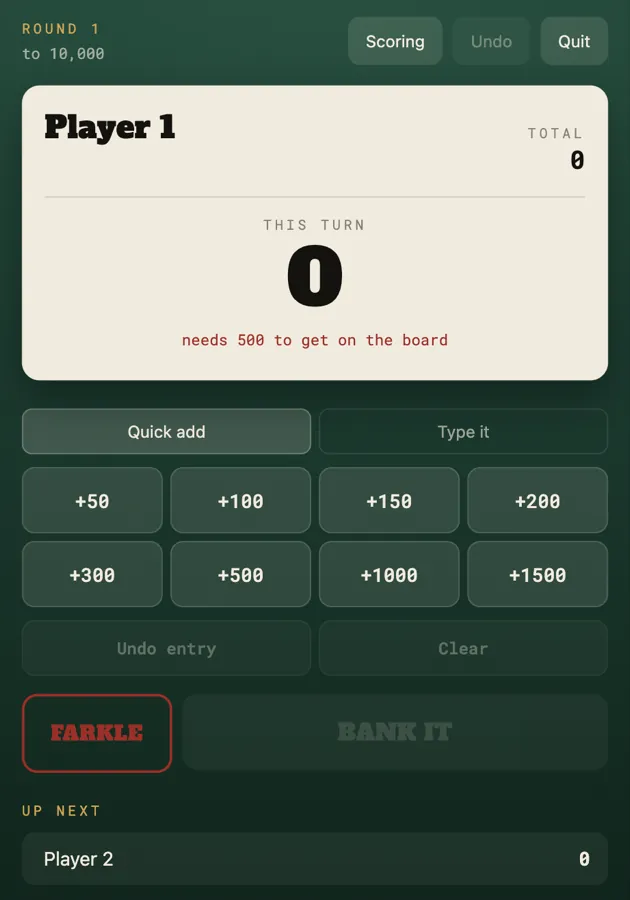 FARKLE screenshot